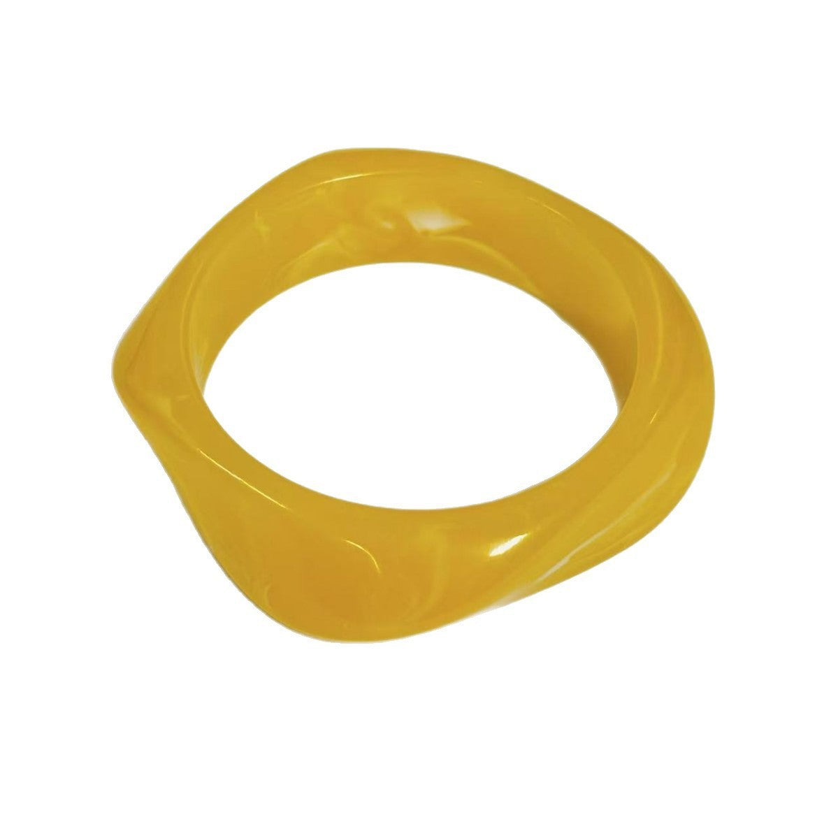 Café Resin Arc Bangle – Brown Geometric Statement | STUD
