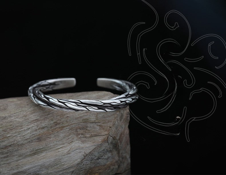 Vintage Twisted Silver Cuff