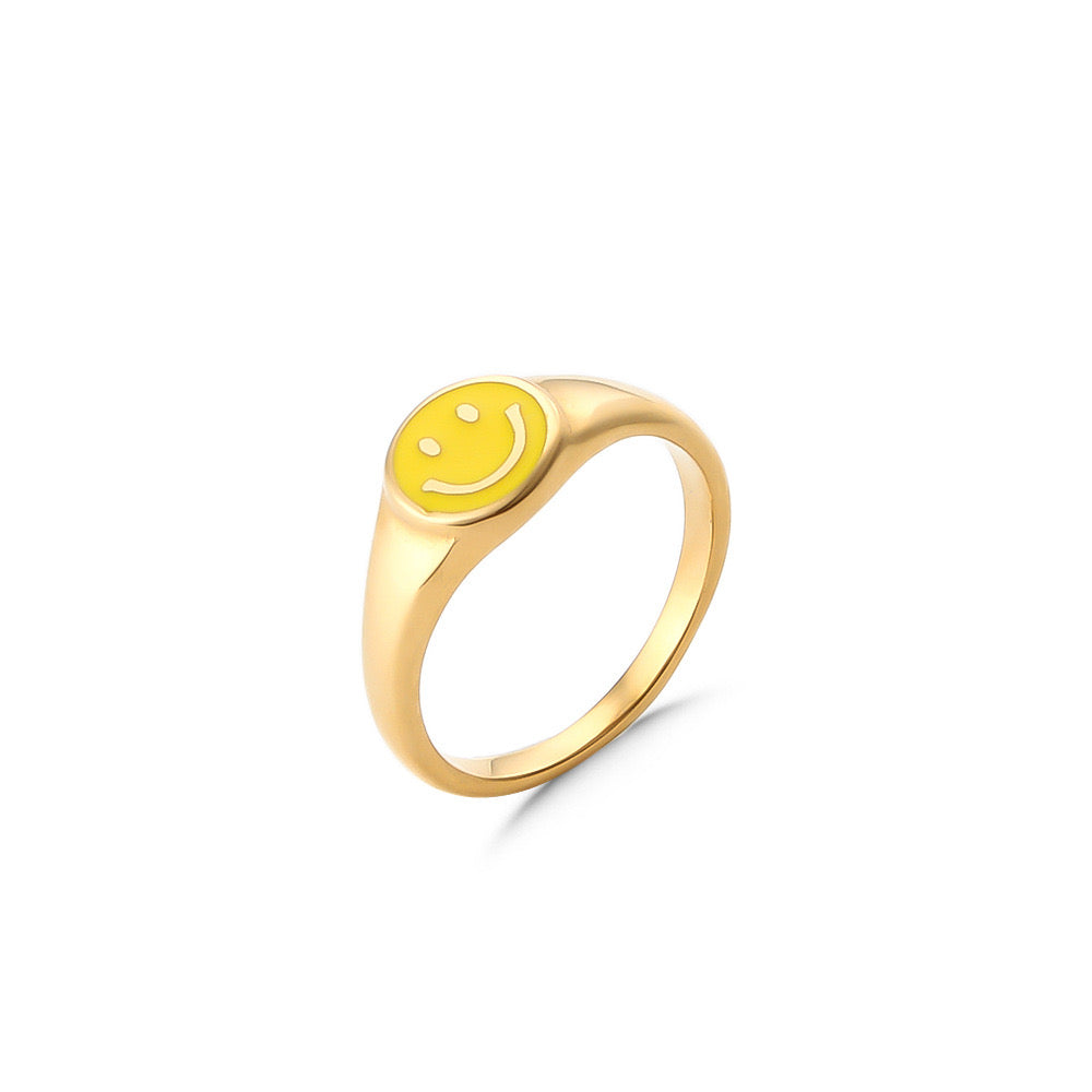 Gold Smiley Face Ring