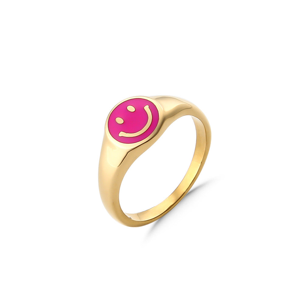 Gold Smiley Face Ring
