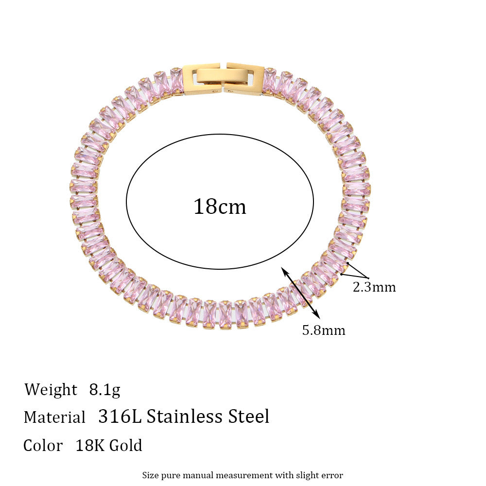 Size Details of 18K gold plated pink emerald zircon bracelet – STUD-Shop Till You Drop
