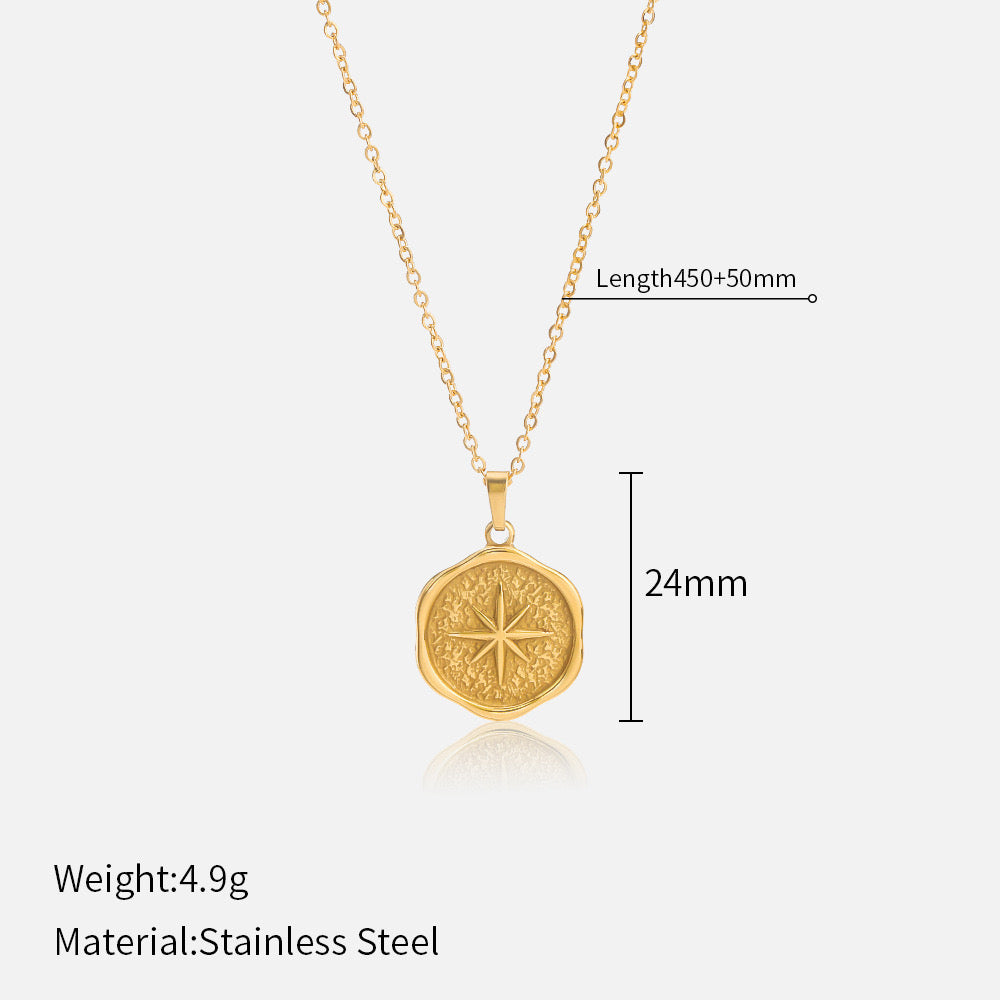 Size Details of Antique North Star pendant necklace – 18K gold plated celestial jewelry by STUD-Shop Till You Drop
