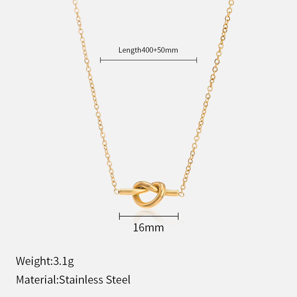 Size Details of Korean-style knot necklace – 14K gold plated stainless steel by STUD-Shop Till You Drop