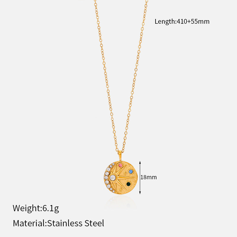 Celestial Compass Necklace – 14K Gold Talisman | STUD