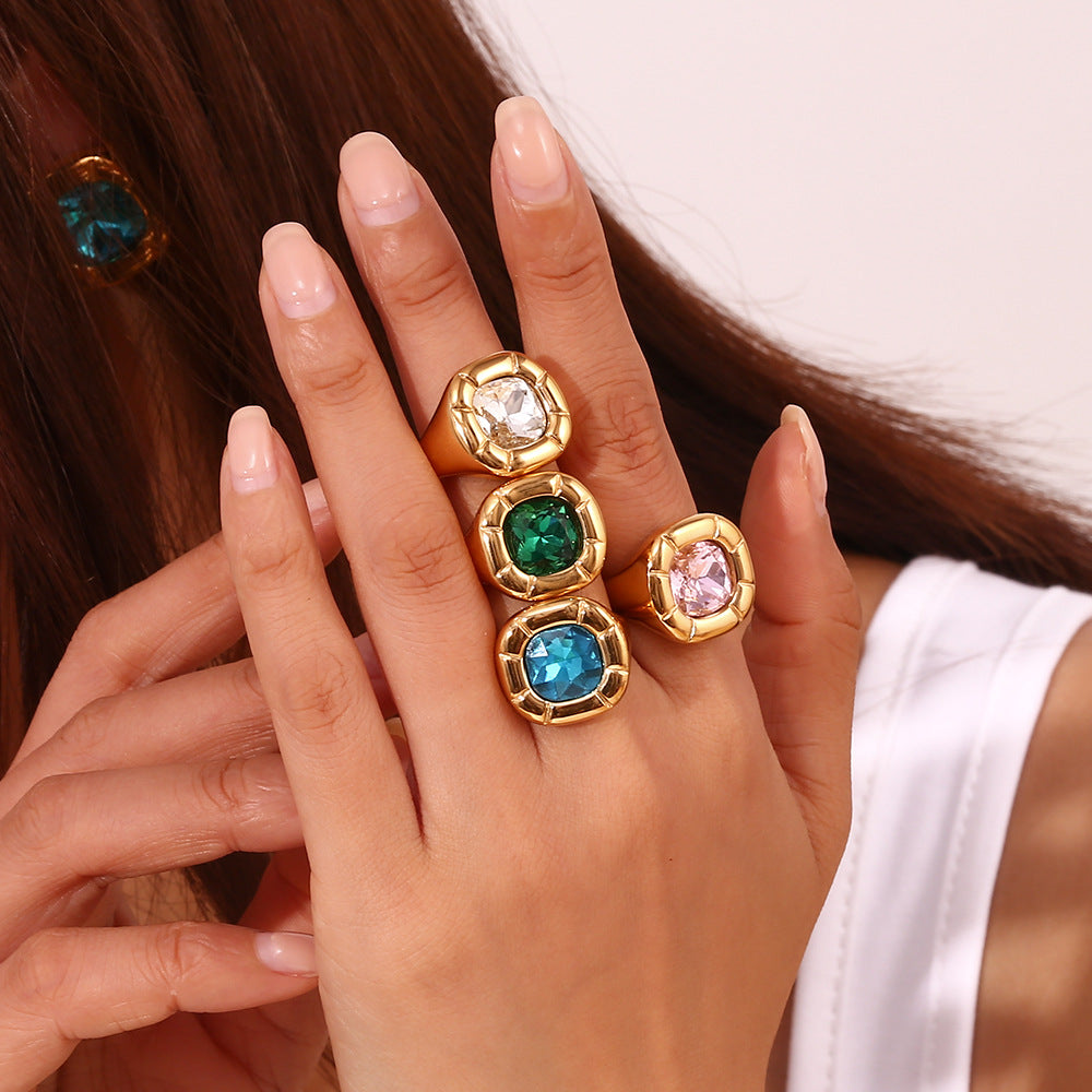 Vintage Floral Zirconia Ring