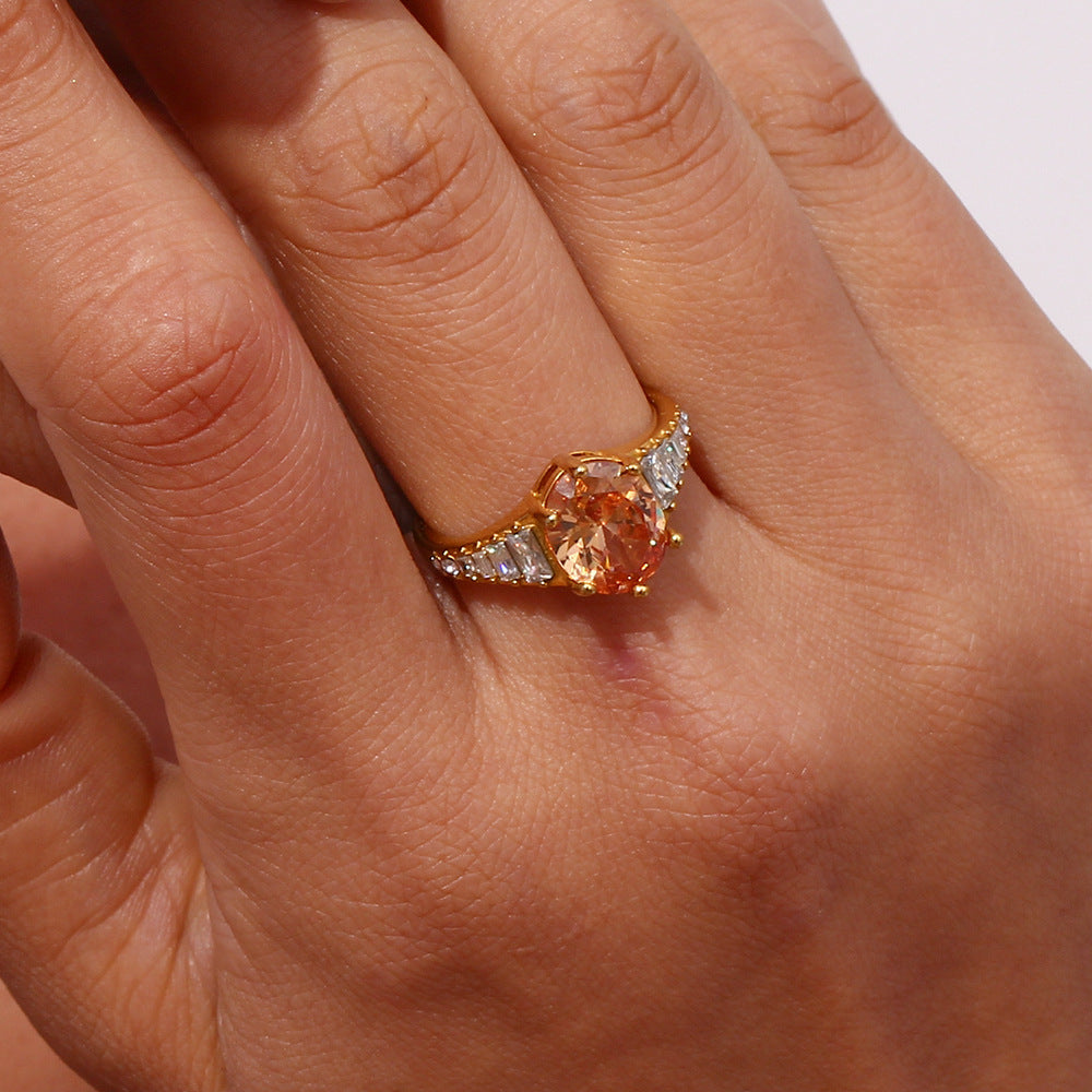 Luxe Adjustable Oval Pink Diamond Ring