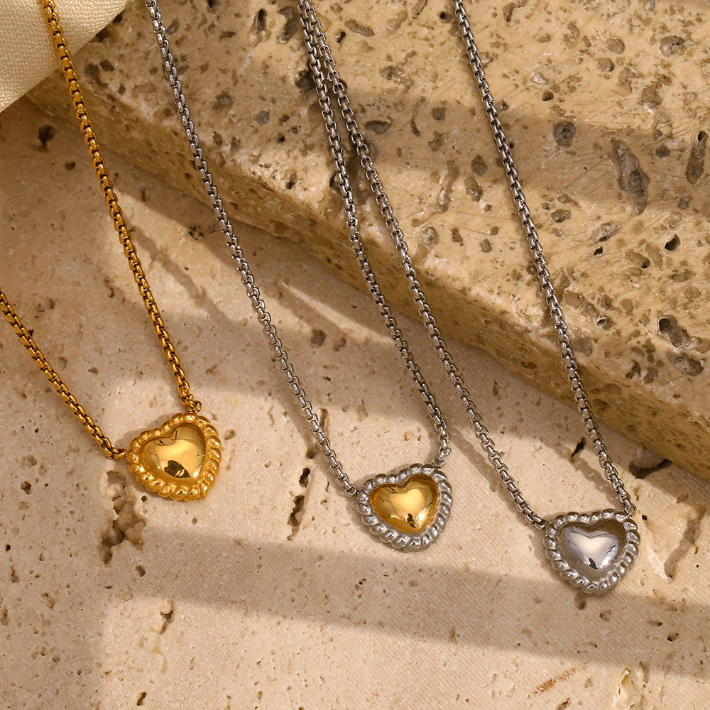 Twisted Two Tone Heart Necklace