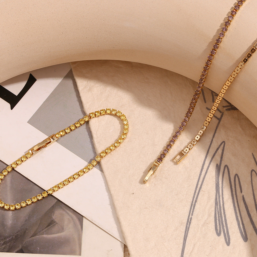 Minimalist Gold Plated Zircon Bracelet