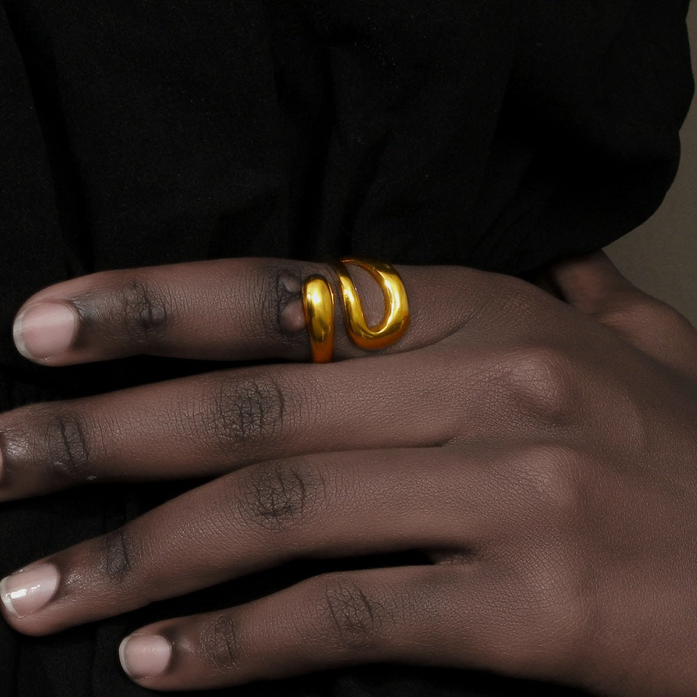 Triple Layer Snake Gold Ring