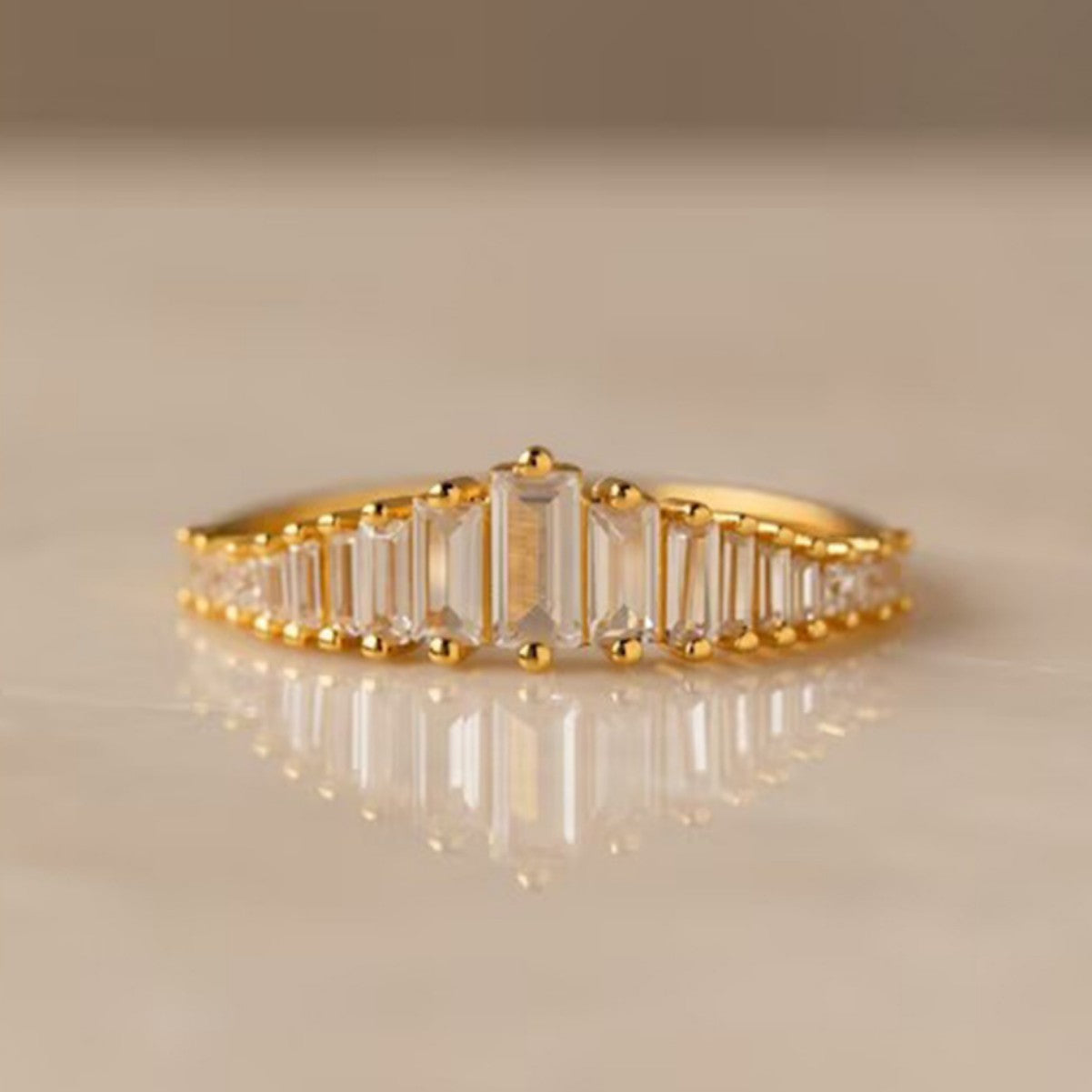 Red Reindeer Accordion Ring – 18K Gold S925 Zircon | STUD