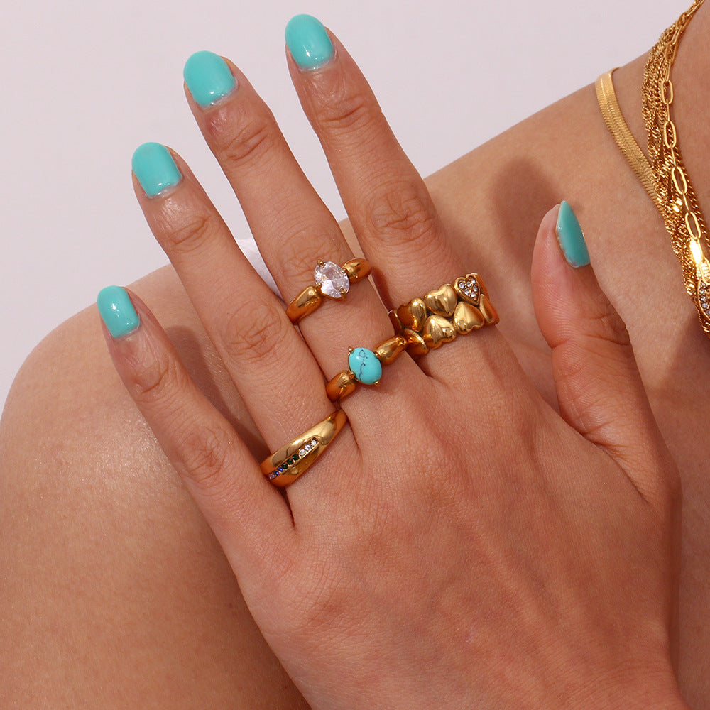 18K Gold-Plated Diamond Ring