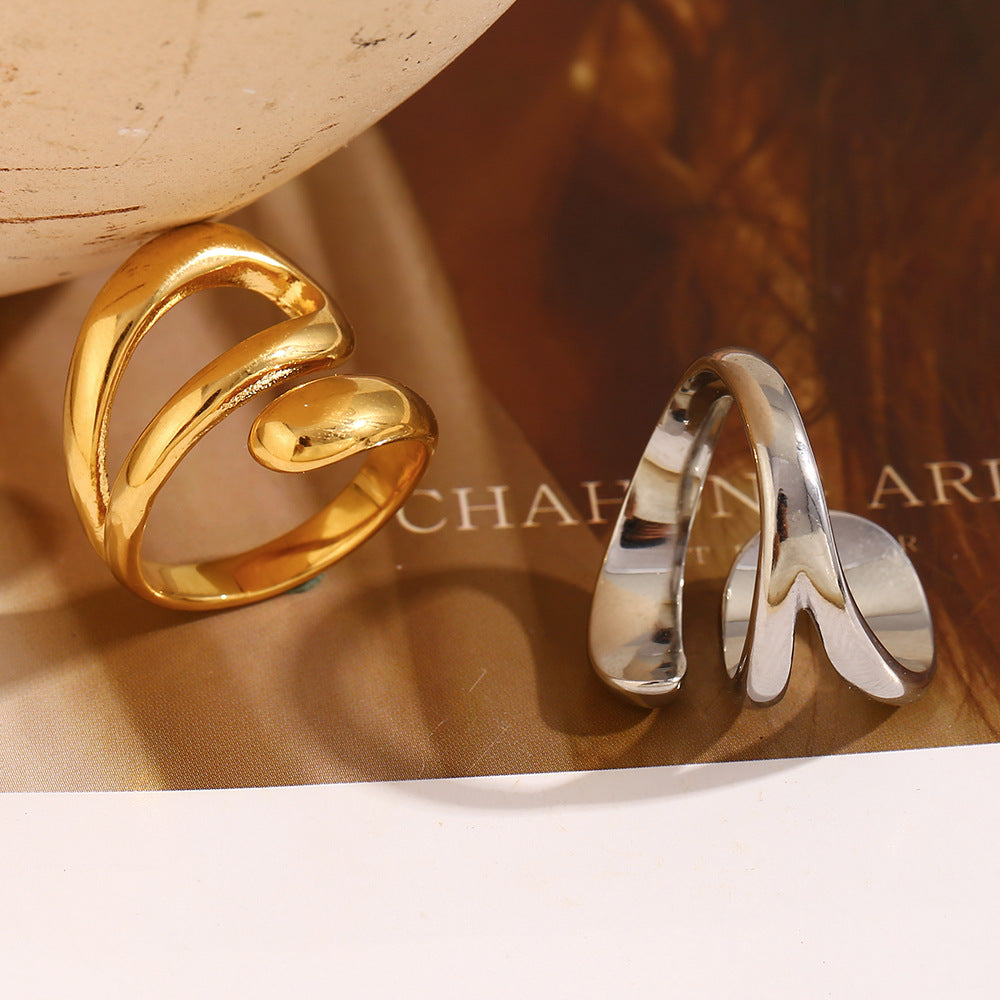 Triple Layer Snake Silver Ring