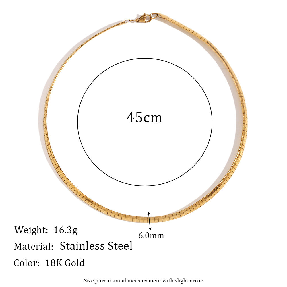 Size Details of 18K gold plated snake chain choker – sleek, waterproof design by STUD-Shop Till You Drop