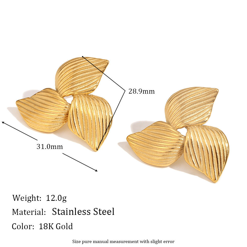 Size Details of Chic boomerang-shaped gold earrings – 18K gold-plated, polished finish, waterproof by STUD (Shop Till You Drop)