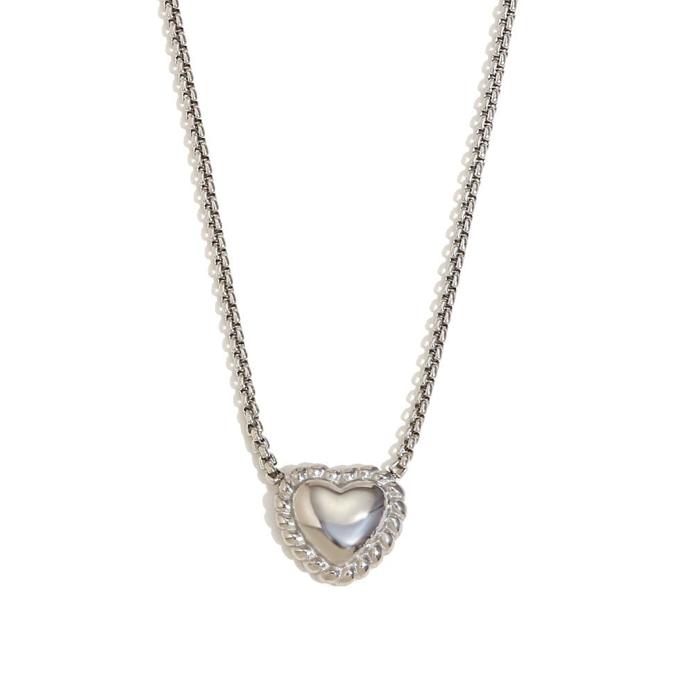 Twisted Silver Heart Necklace