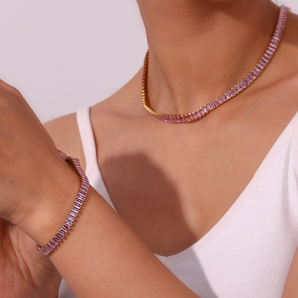 Luxe Pink Emerald Bracelet