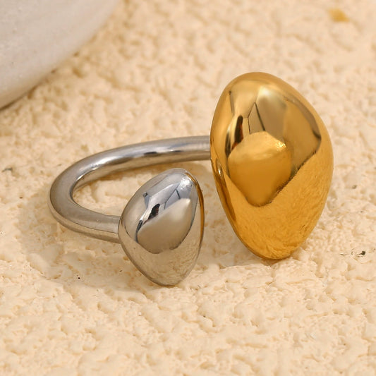 close up view of Dual-tone open ring