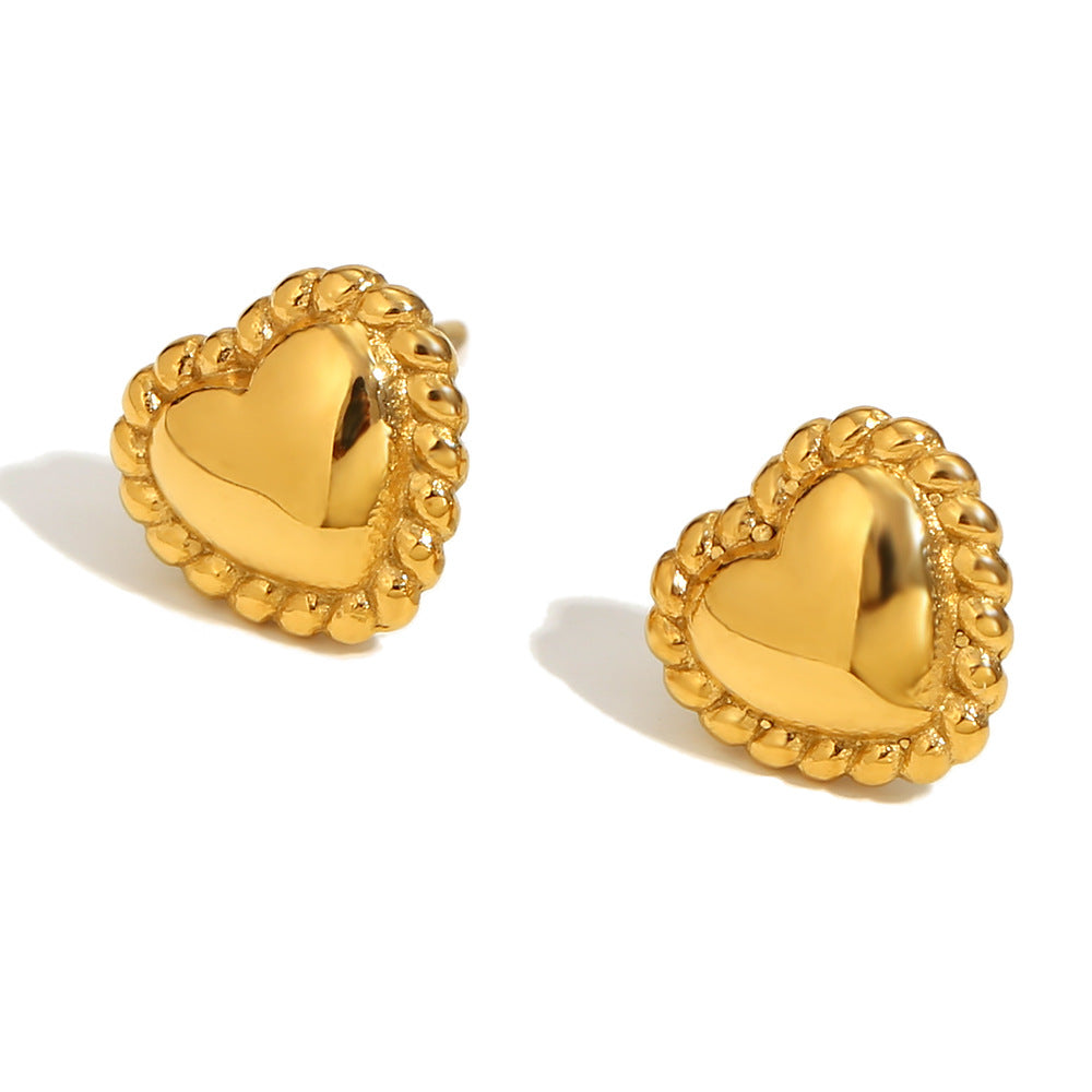 Gold Twisted Heart Earrings