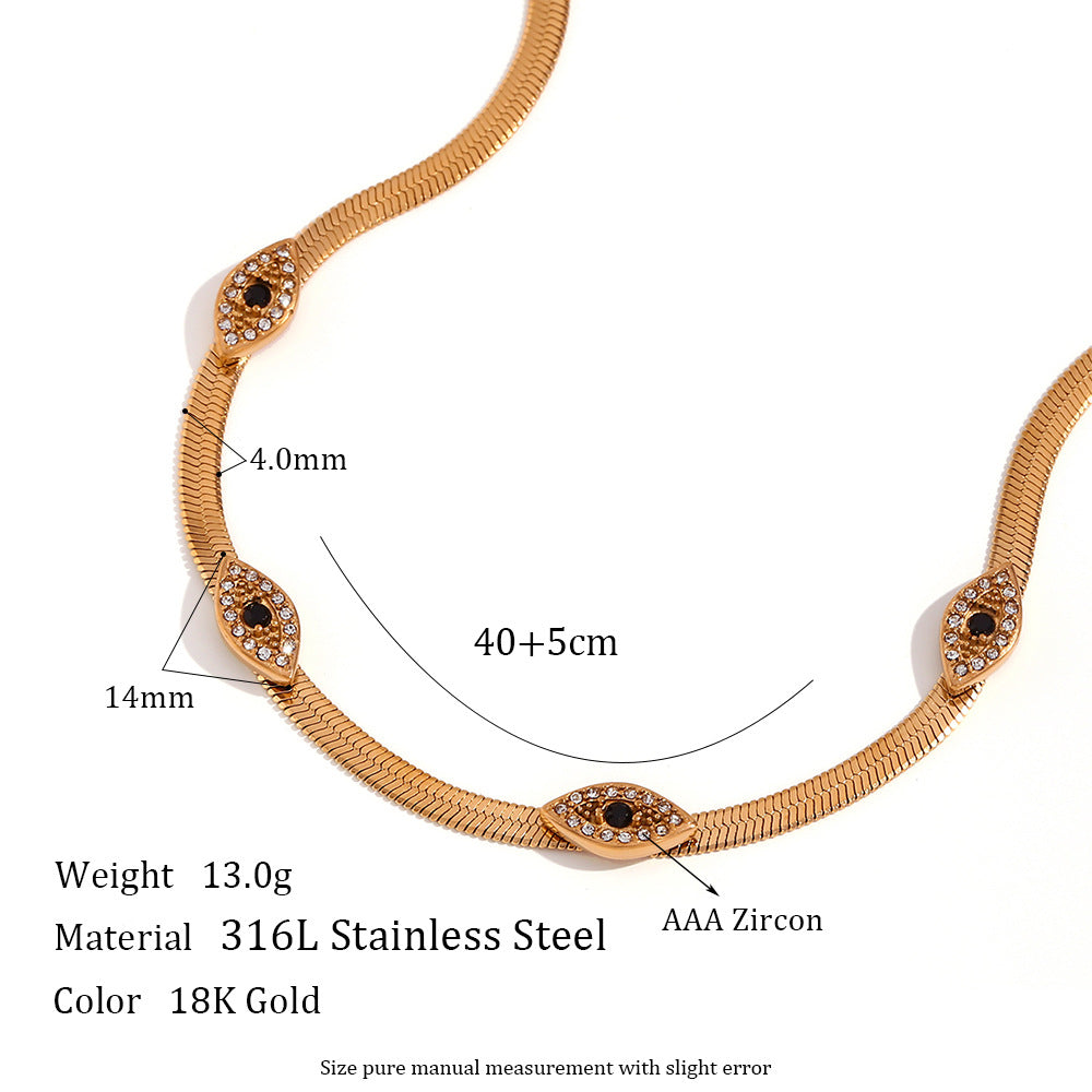 Size Details of Evil eye pendant necklace with AAA zircon – 18K gold plated, waterproof design by STUD-Shop Till You Drop
