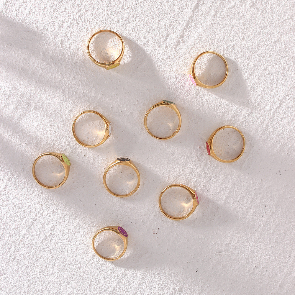 Gold Smiley Face Ring