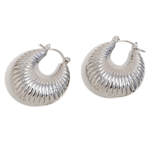 Silver twisted ram’s horn earrings – stainless steel, waterproof, anti-tarnish by STUD (Shop Till You Drop)