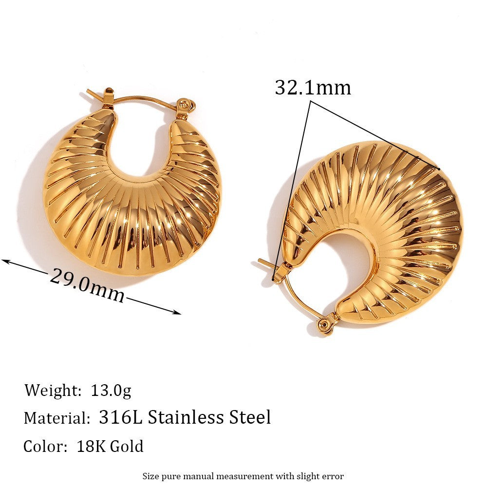 SIze Details of Gold twisted ram’s horn earrings – 18K gold-plated, waterproof, anti-tarnish by STUD (Shop Till You Drop)