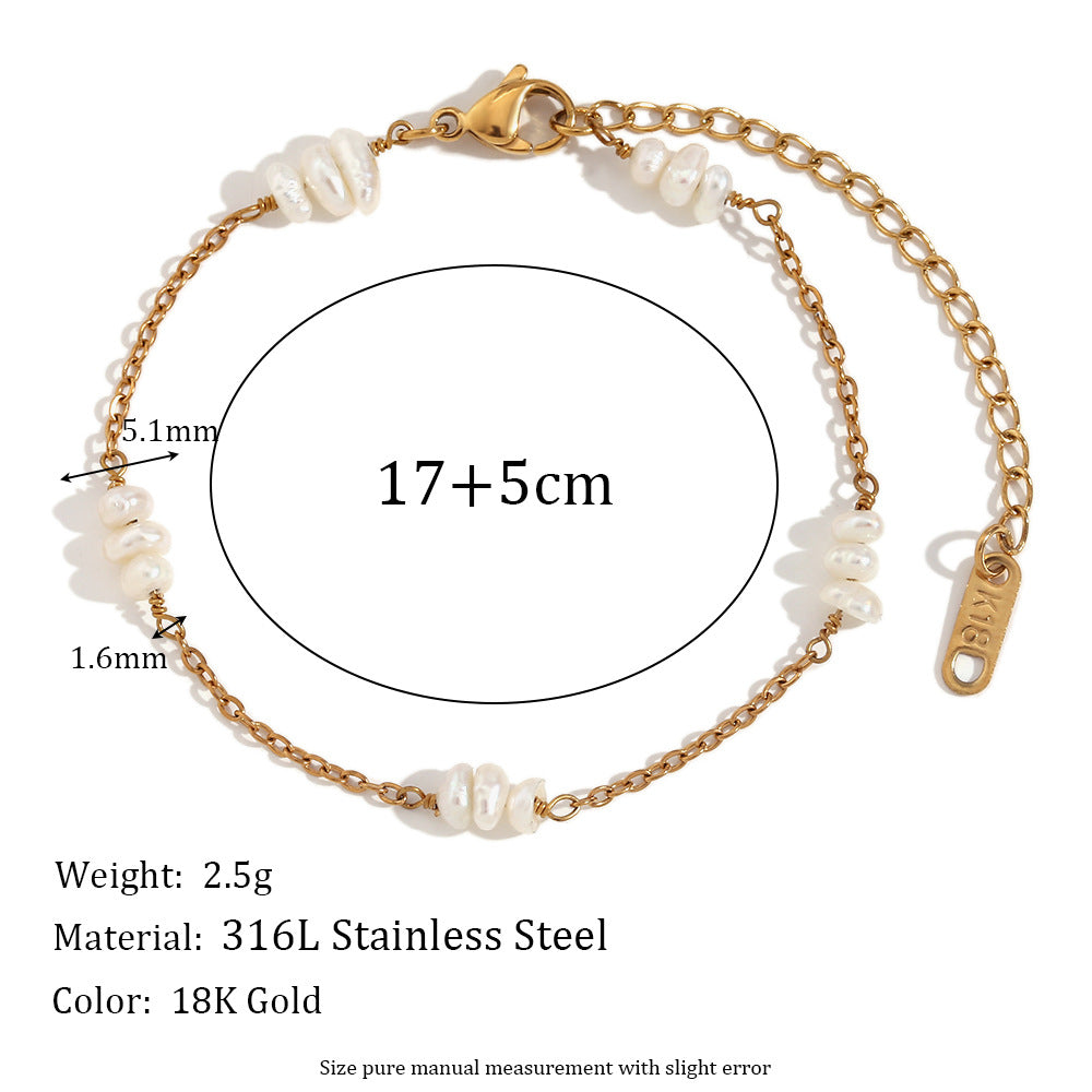 Size Details of Freshwater pearl bracelet – 18K gold plated minimalist design by STUD-Shop Till You Drop