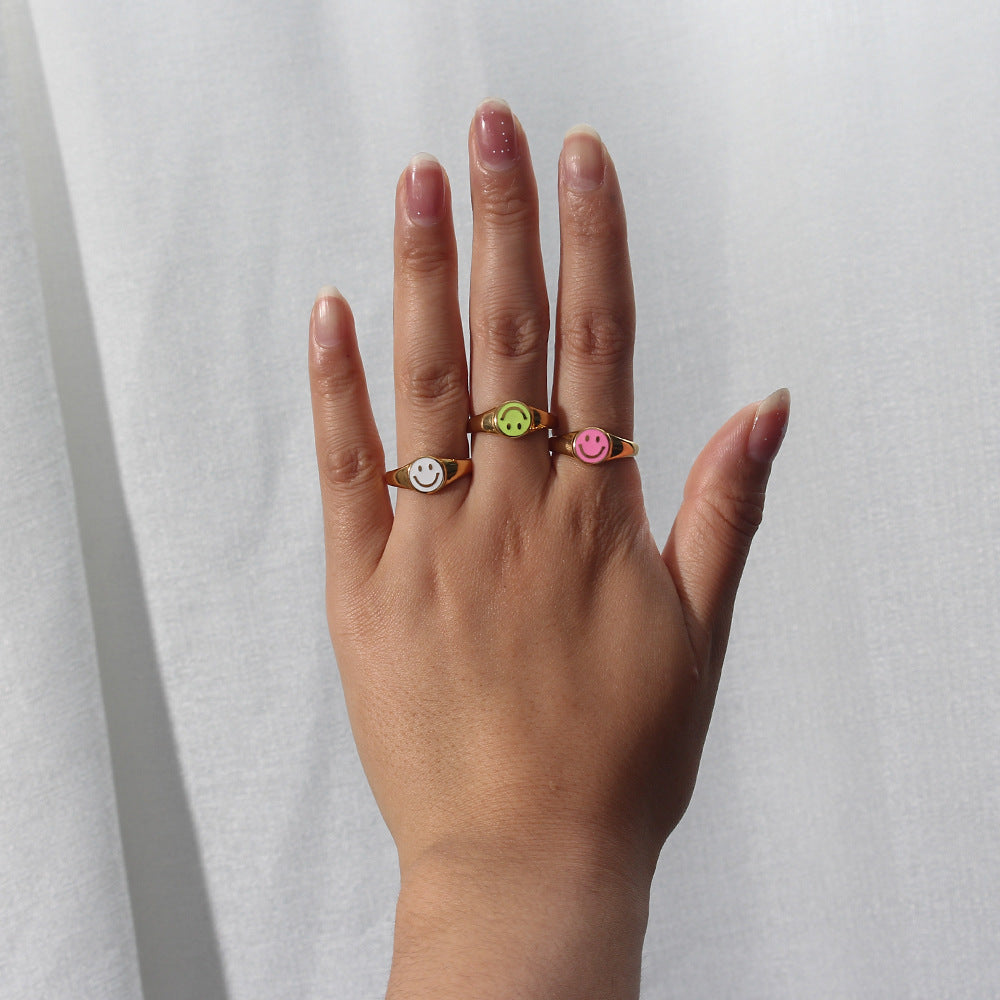 Gold Smiley Face Ring