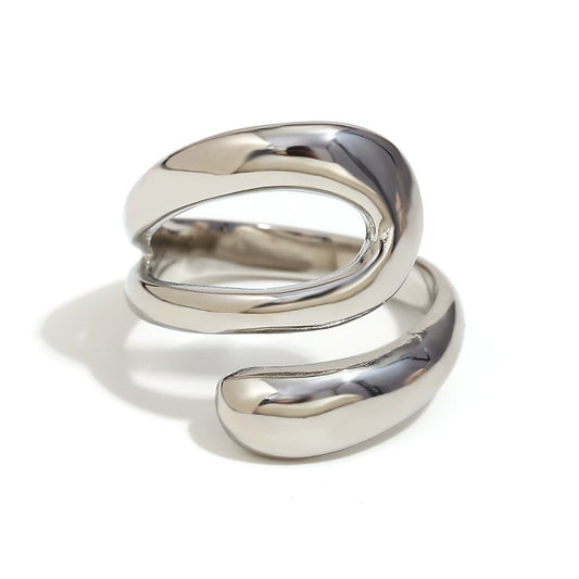 Triple Layer Snake Silver Ring