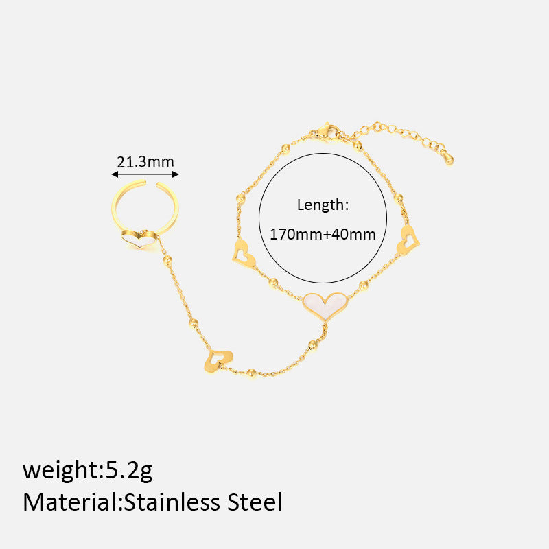 Size Details of
Golden heart finger bracelet with polished finish – waterproof and stylish – STUD