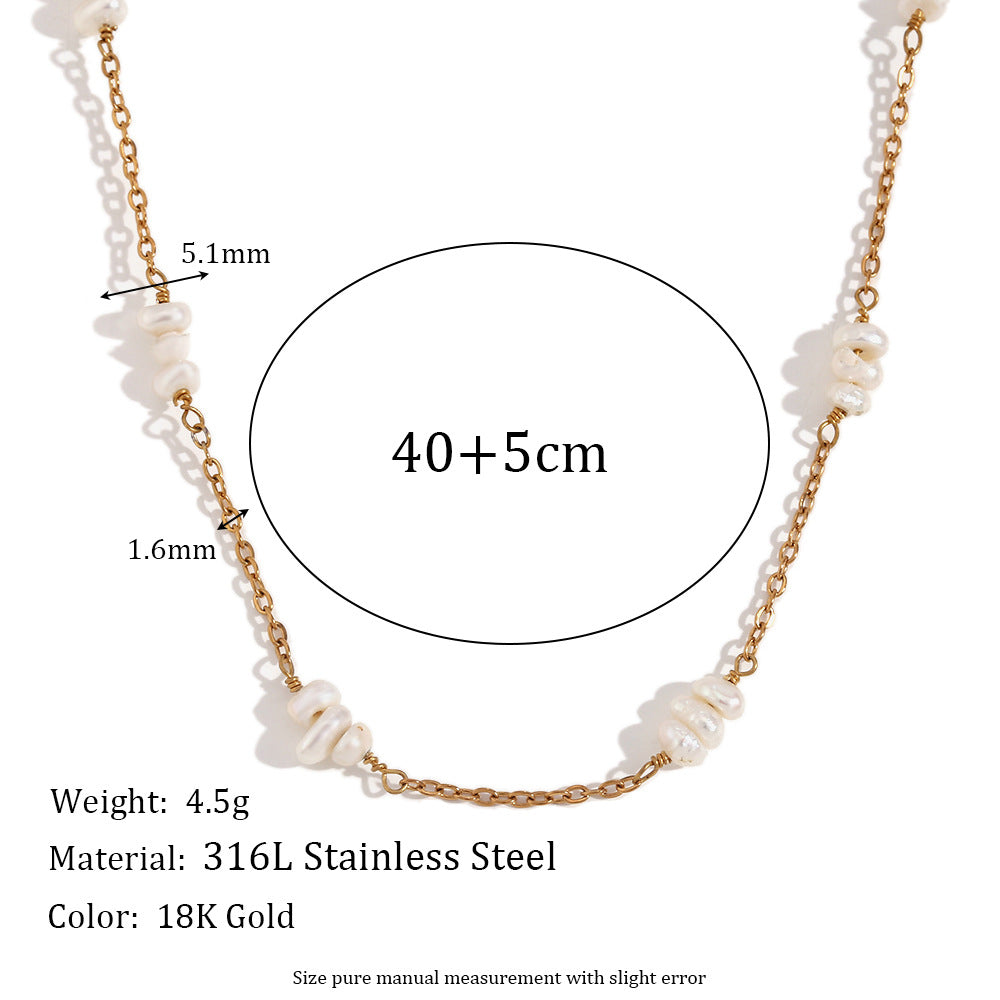 Size Details of Freshwater pearl necklace – 18K gold plated minimalist design by STUD-Shop Till You Drop