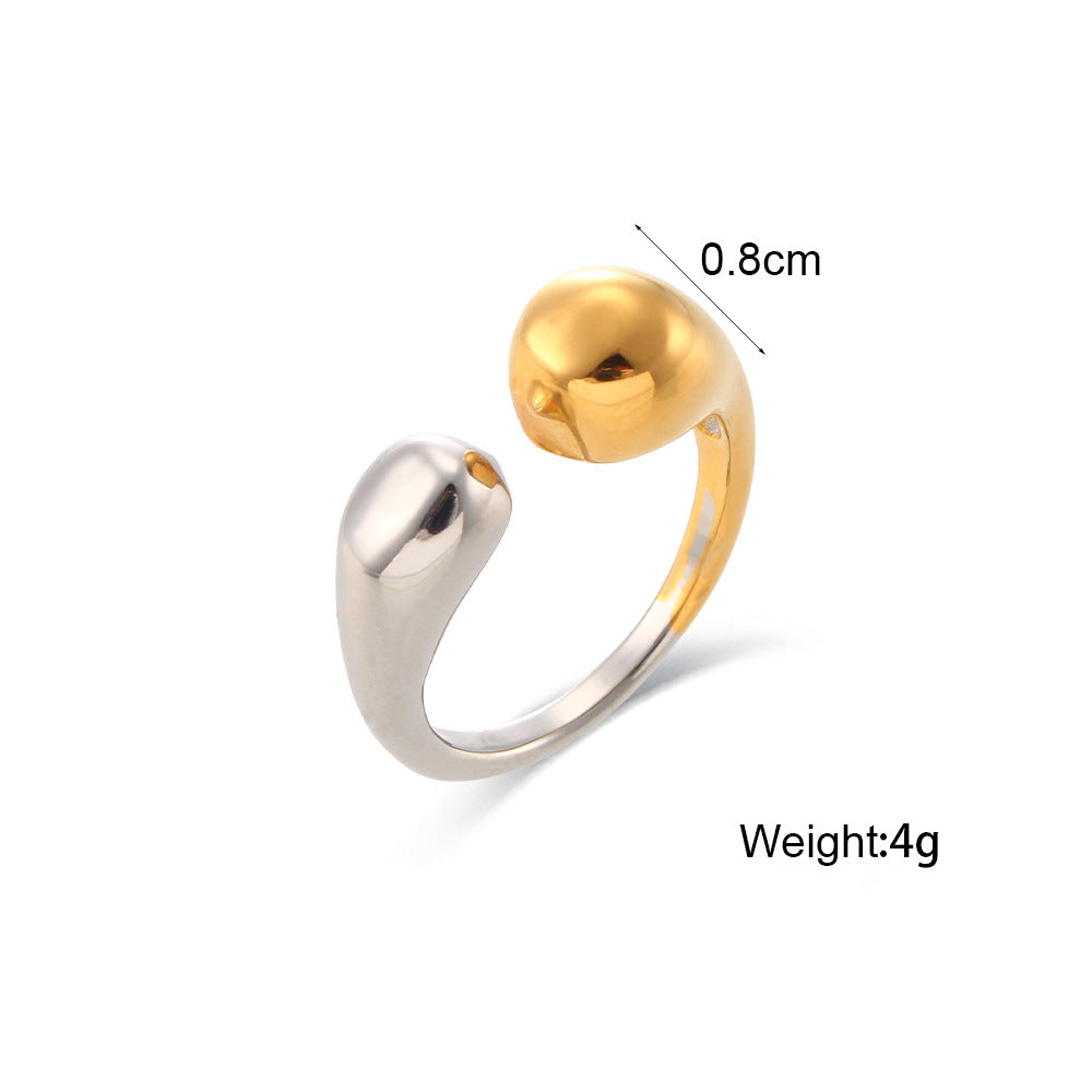 size details of Minimalist two-tone open ring