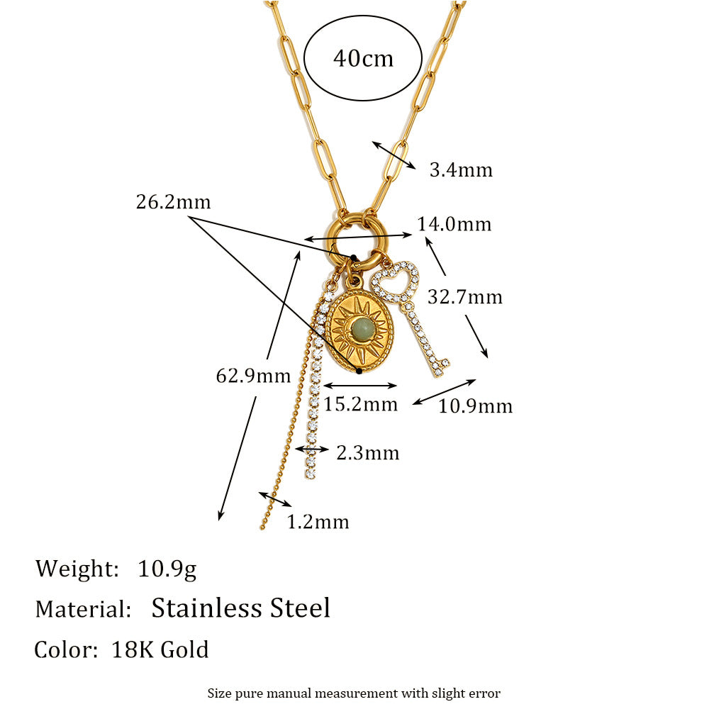 Size Details of 18K gold plated paperclip pendant necklace – minimalist, waterproof & everyday chic