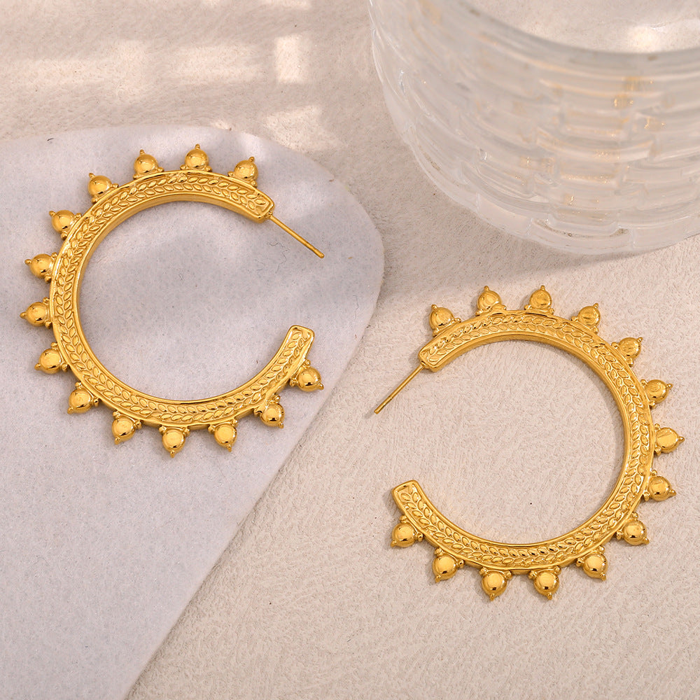 Boho Wheat C Hoop Earrings