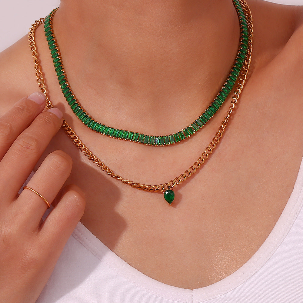 Luxe Green Emerald Necklace