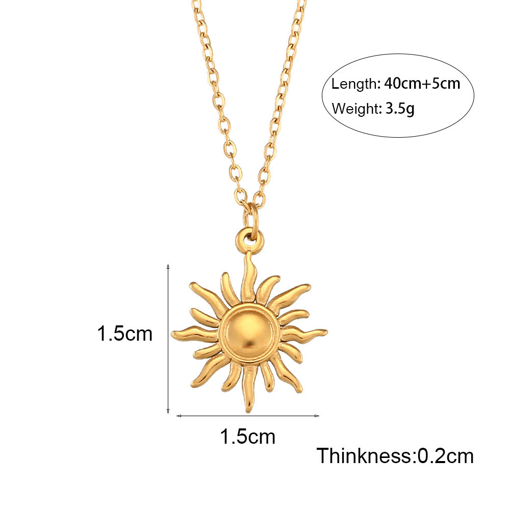 Size Details of Titanium steel sun, moon & star pendant necklace – celestial design by STUD-Shop Till You Drop