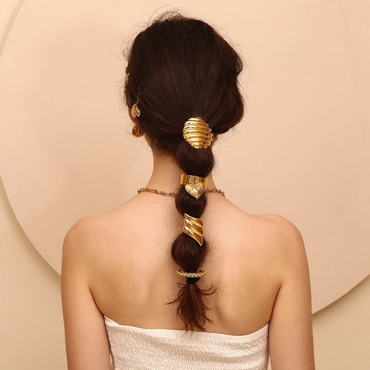 Wing-Shaped 18K Gold Hair Tie