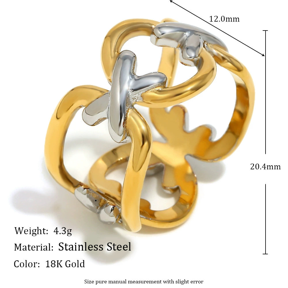 Size details Two-tone circle ring