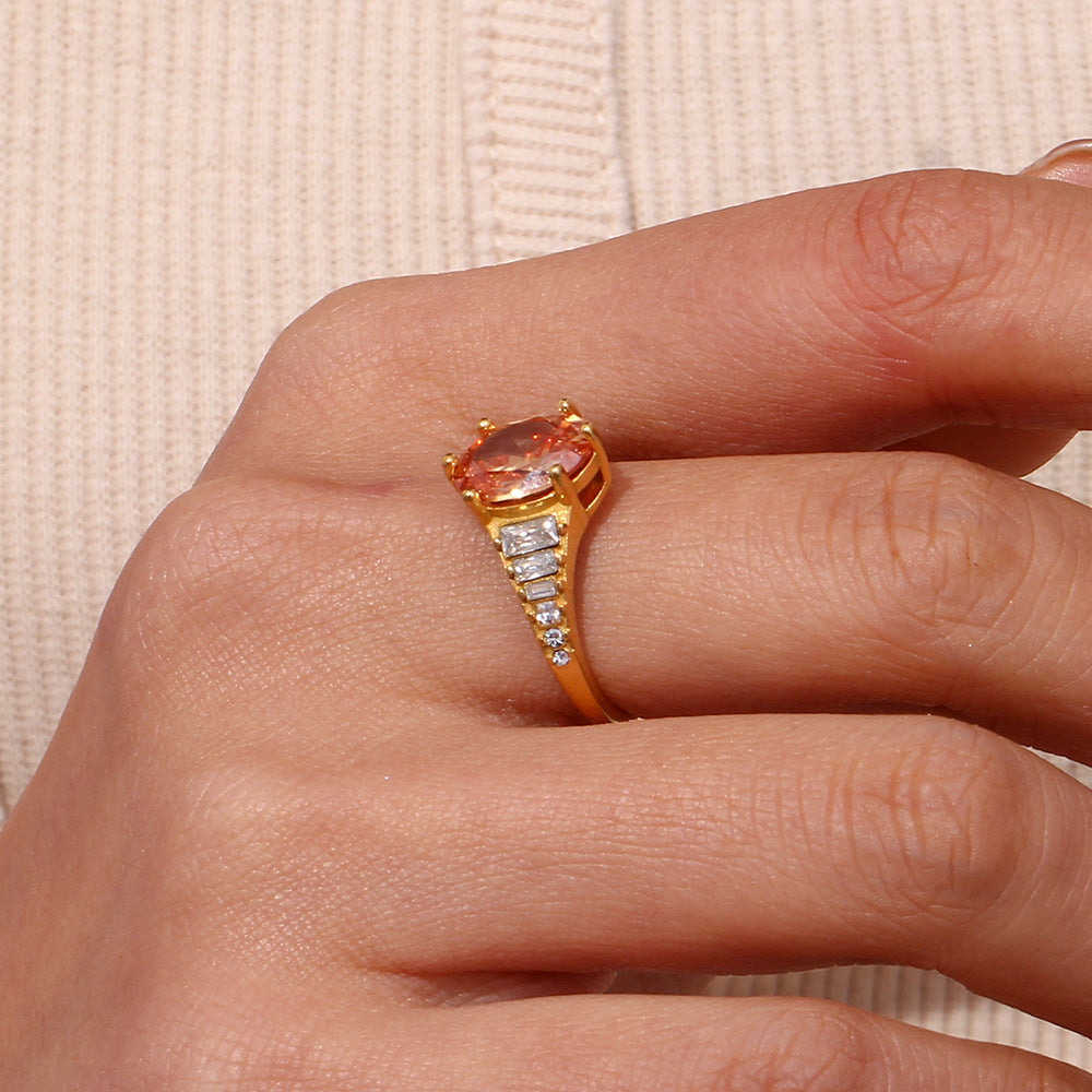 Luxe Adjustable Oval Pink Diamond Ring