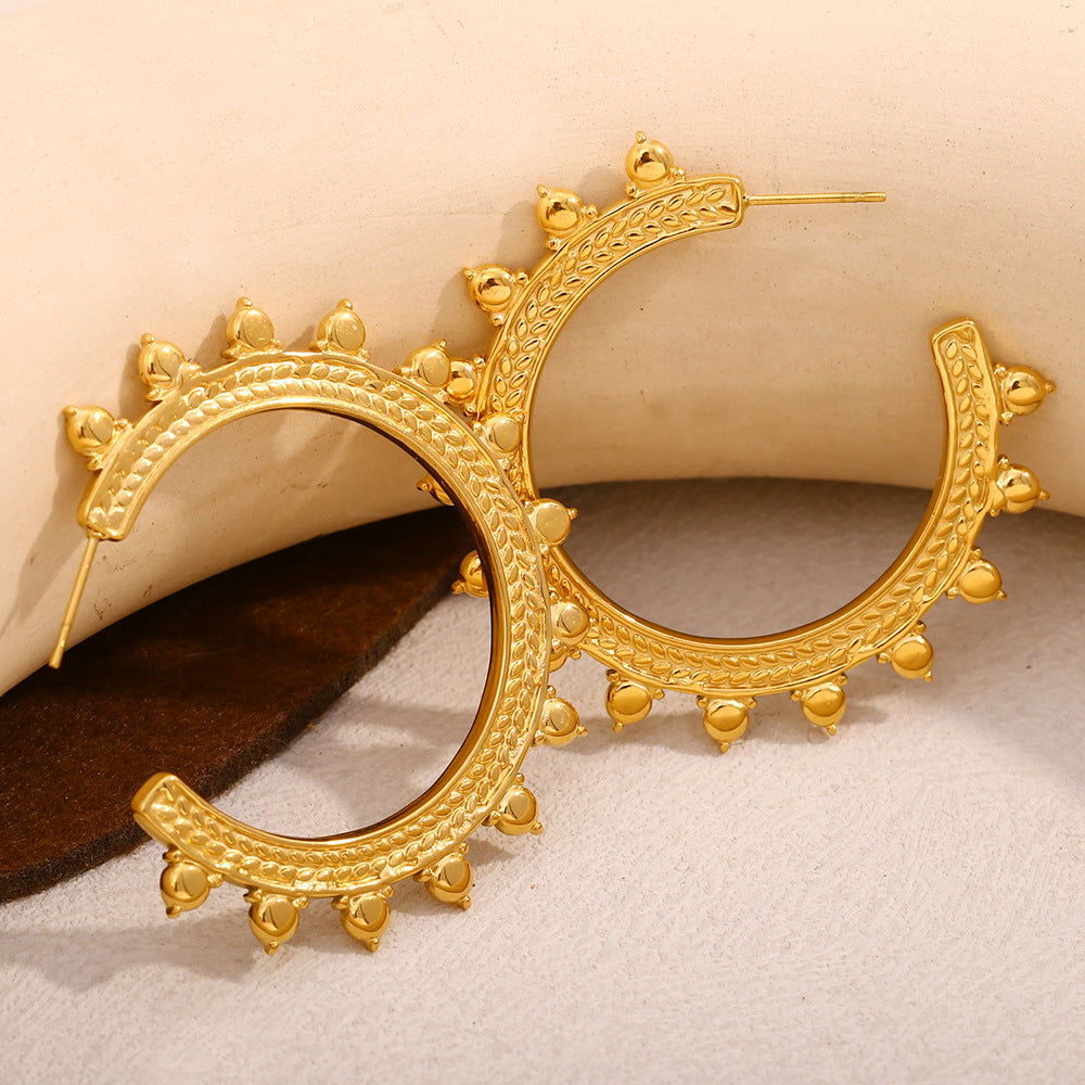 Boho Wheat C Hoop Earrings