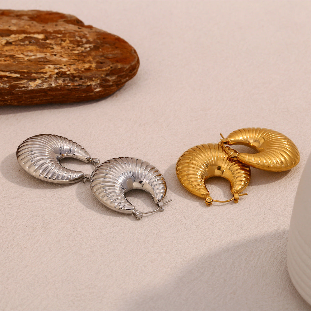 Gold Ram's Horn Earrings