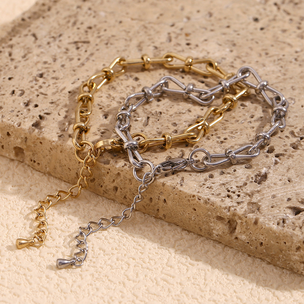 Handcrafted Bowknot Silver Bracelet