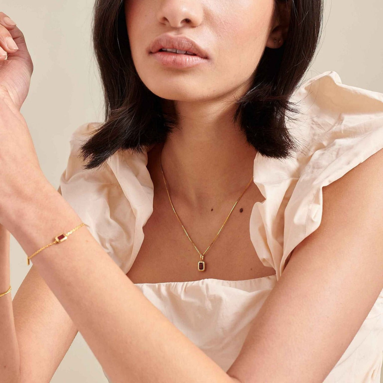 DIY 18K gold plated square-cut zircon birthstone pendants – 12 colorful charms by STUD