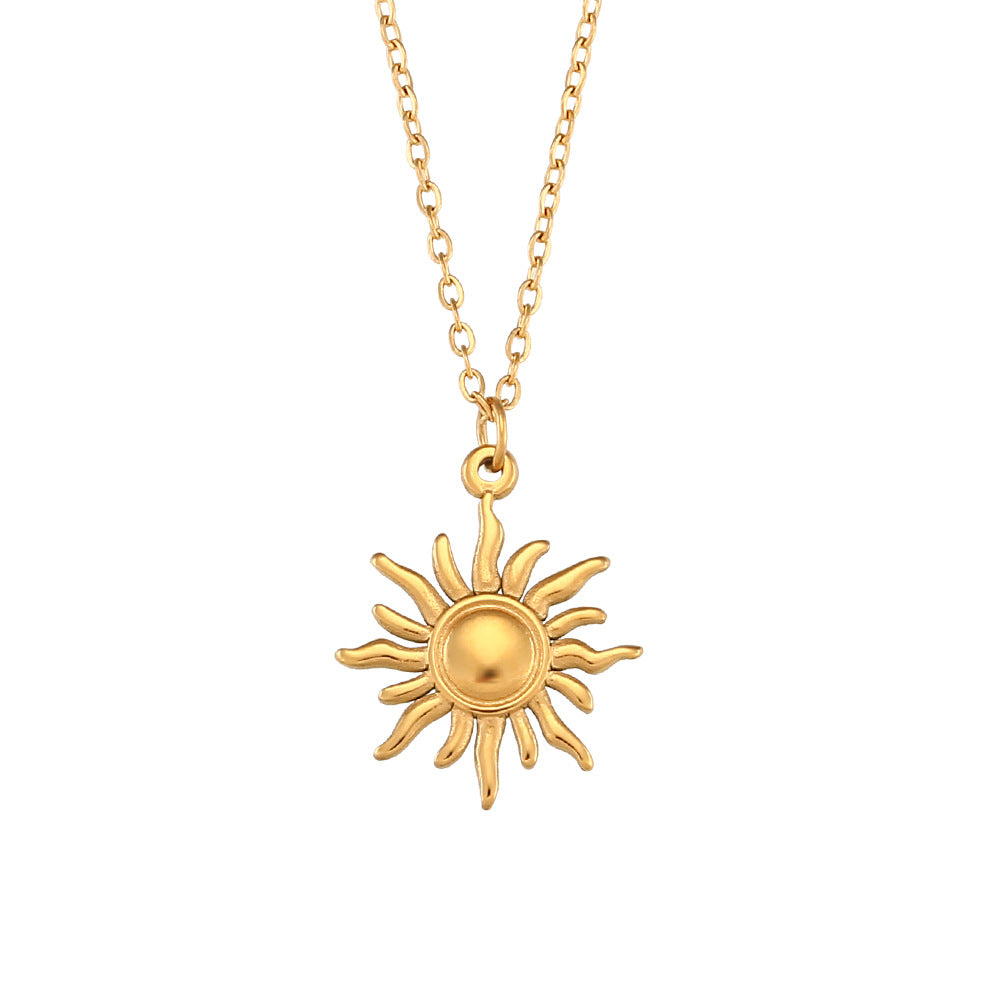 Titanium steel sun, moon & star pendant necklace – celestial design by STUD-Shop Till You Drop