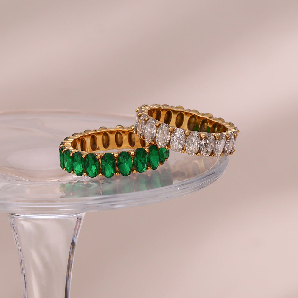 Elegant Oval Clear Zircon Ring | Minimalist Design