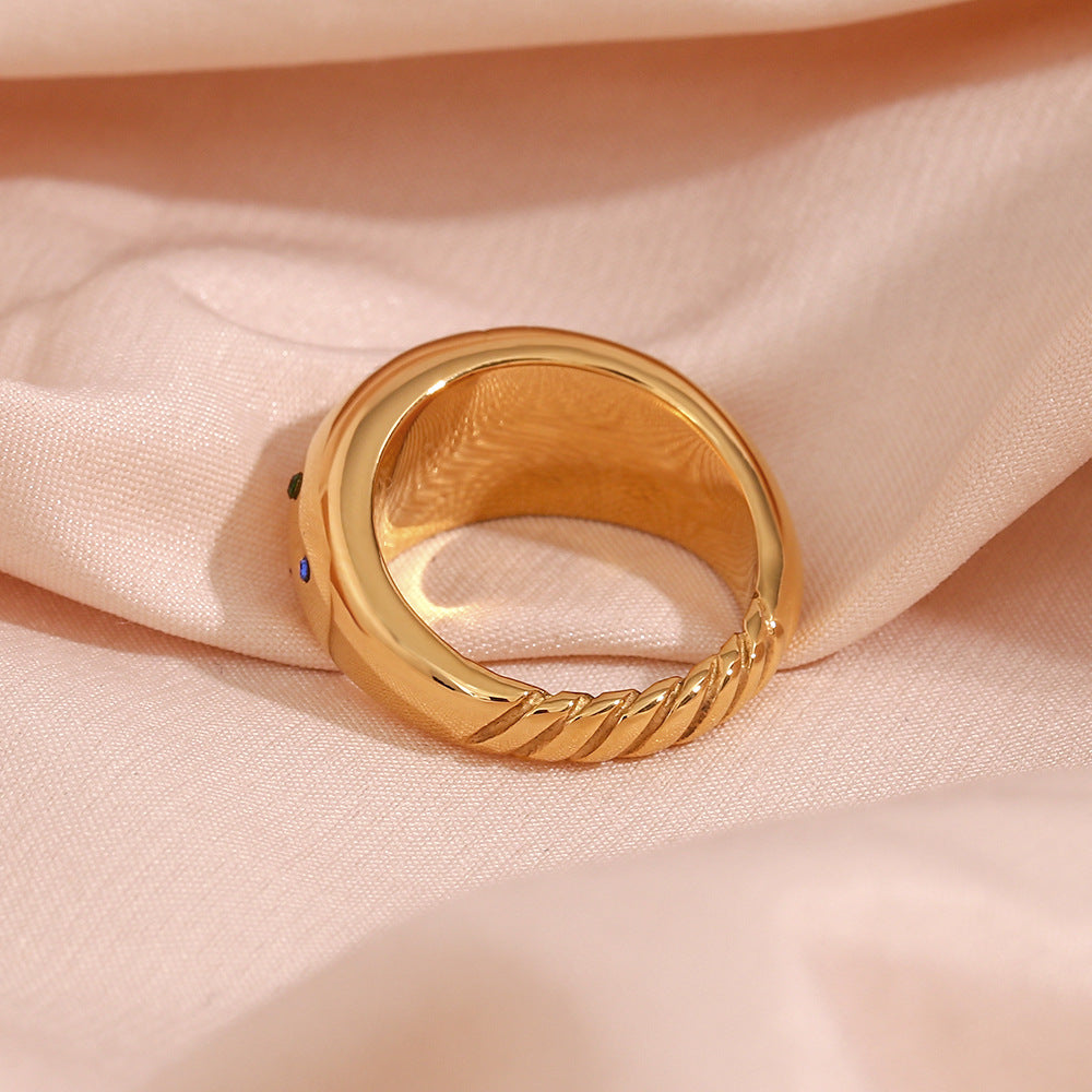 Celestial Charm Gold-Plated Dome Ring