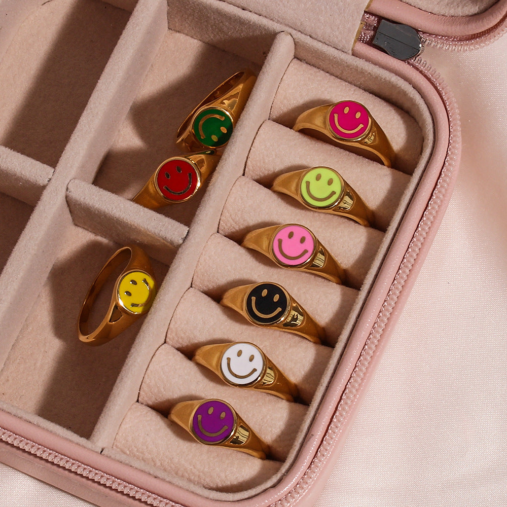 Gold Smiley Face Ring