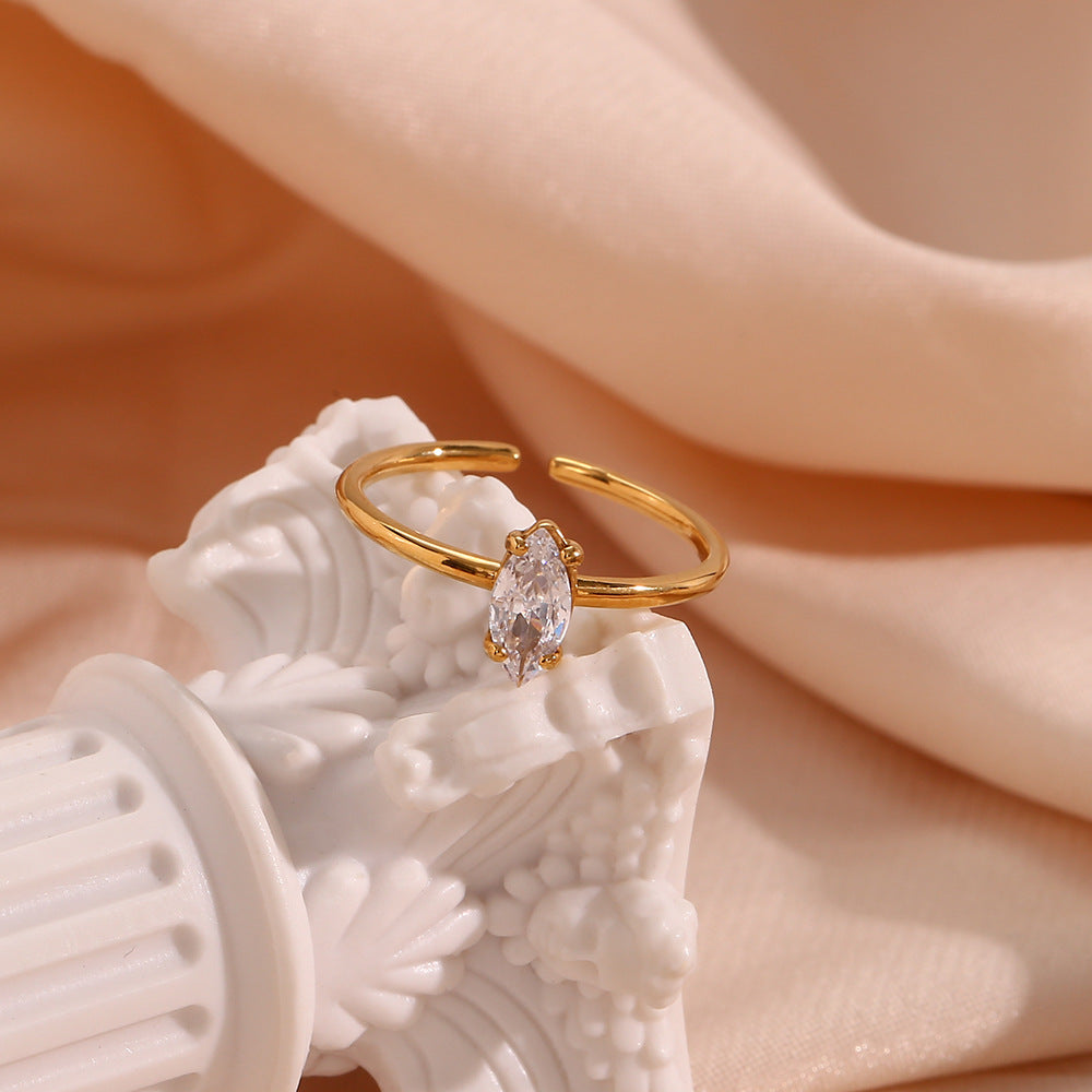 Marquise Clear Zircon Open Ring