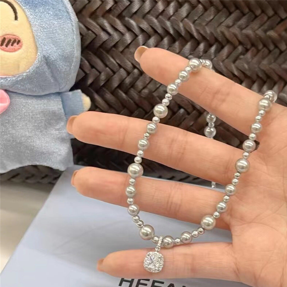 Pearl With Diamond Necklace