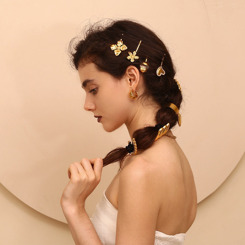 Wing-Shaped 18K Gold Hair Tie